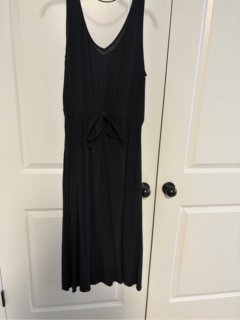 Treasure & Bond Black Sleeveless Maxi Dress with Tie Waist